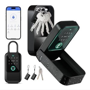 Moquin Smart Key Lock Box, TTLock APP Control, Fingerprint, Manual Keys